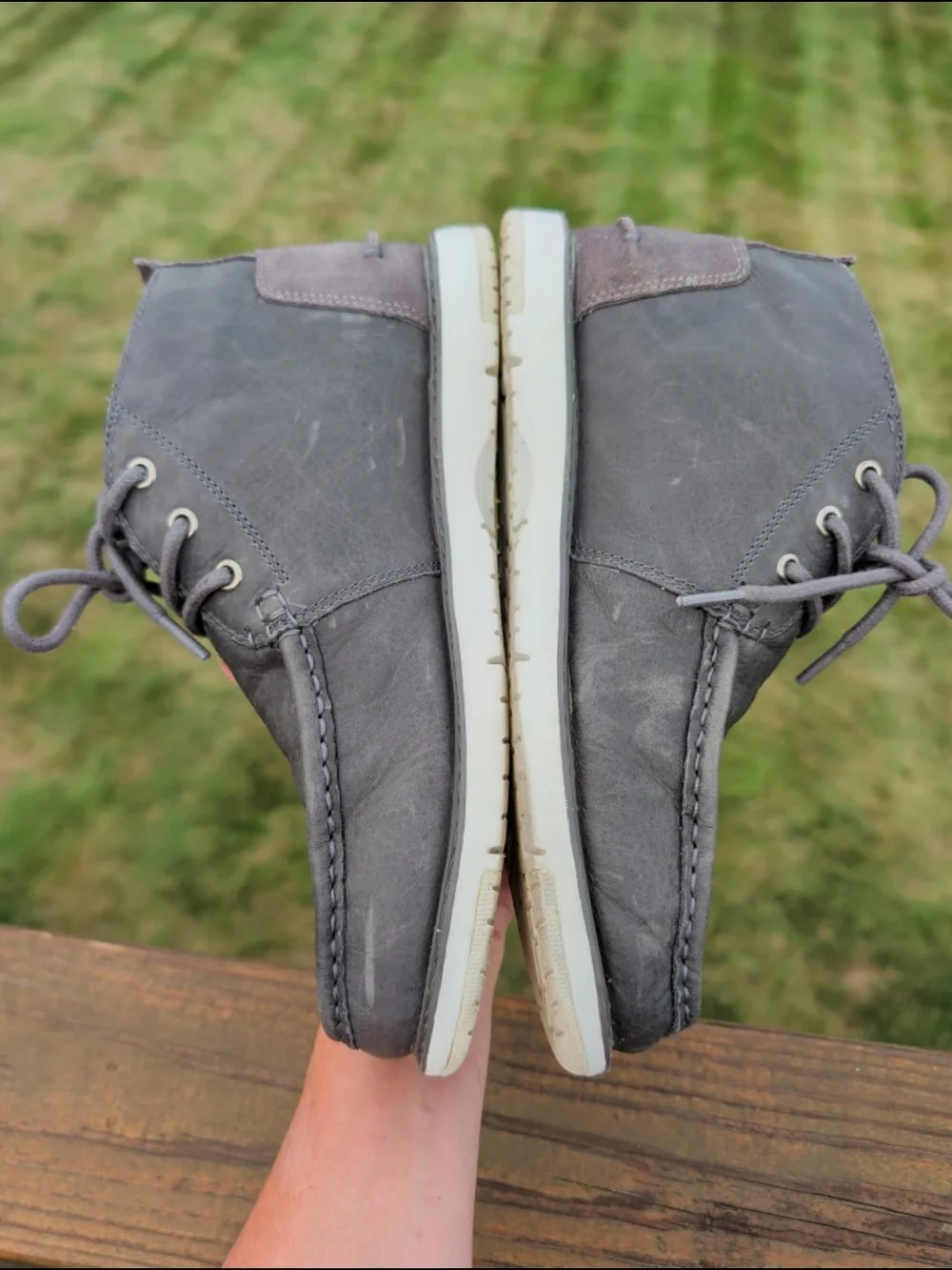 TOMS Mens Navi Moc Chukka Leather Waterproof Boot - Smoke Grey Sz 8